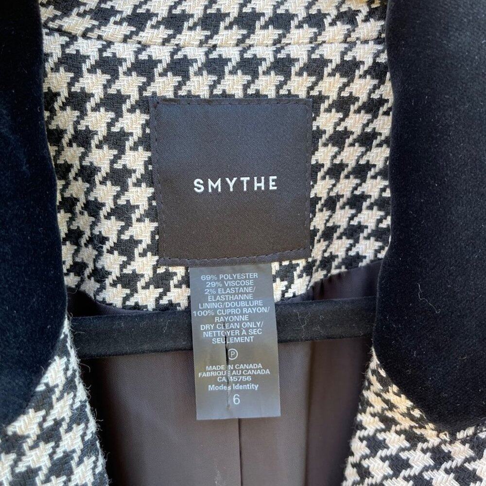 Smythe Brando Coat Houndstooth Black Cream - Picture 6 of 7